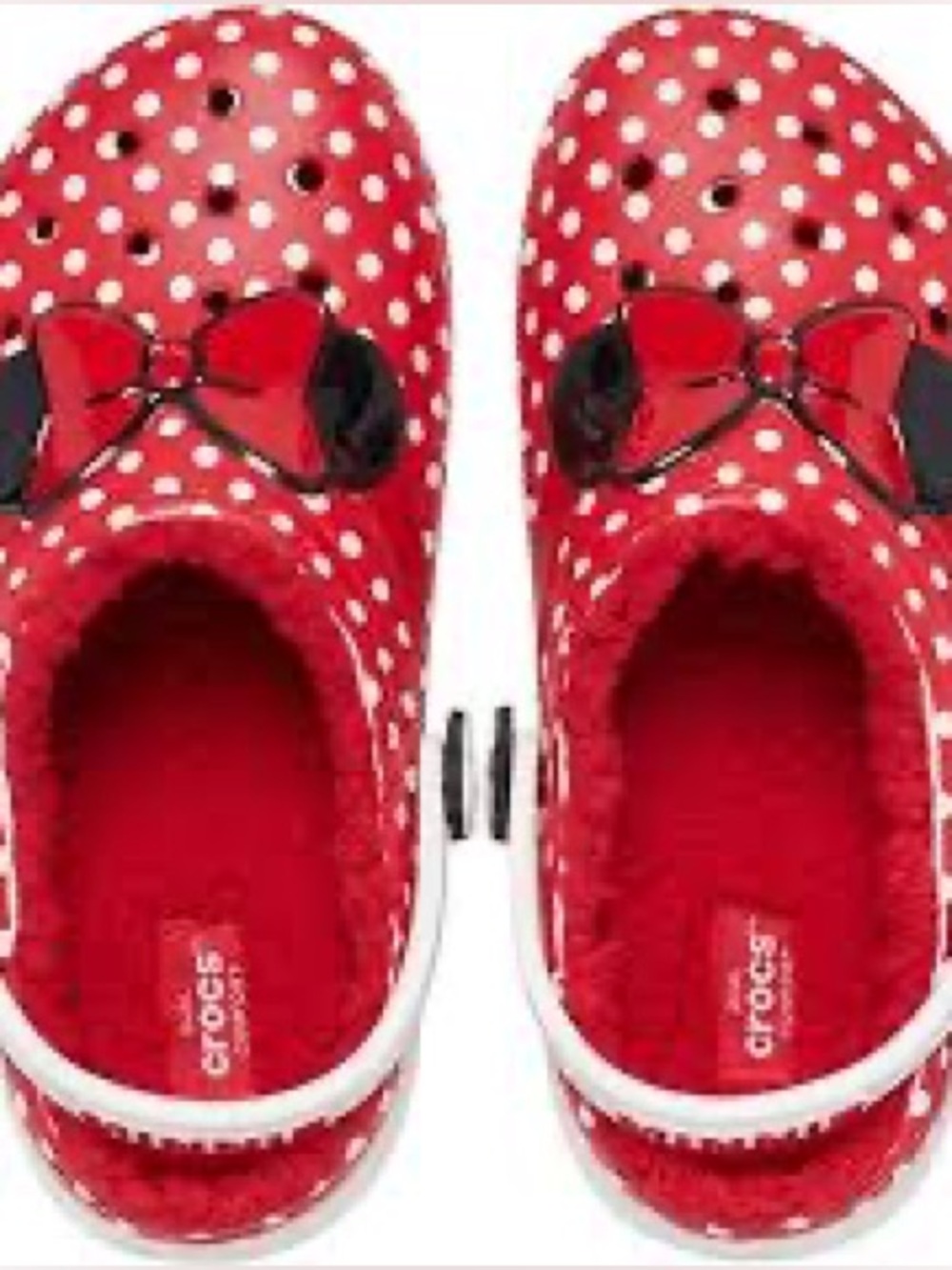 NWT❤️Crocs Kids' Red Polka Dot Minnie Bow Clog szJ3